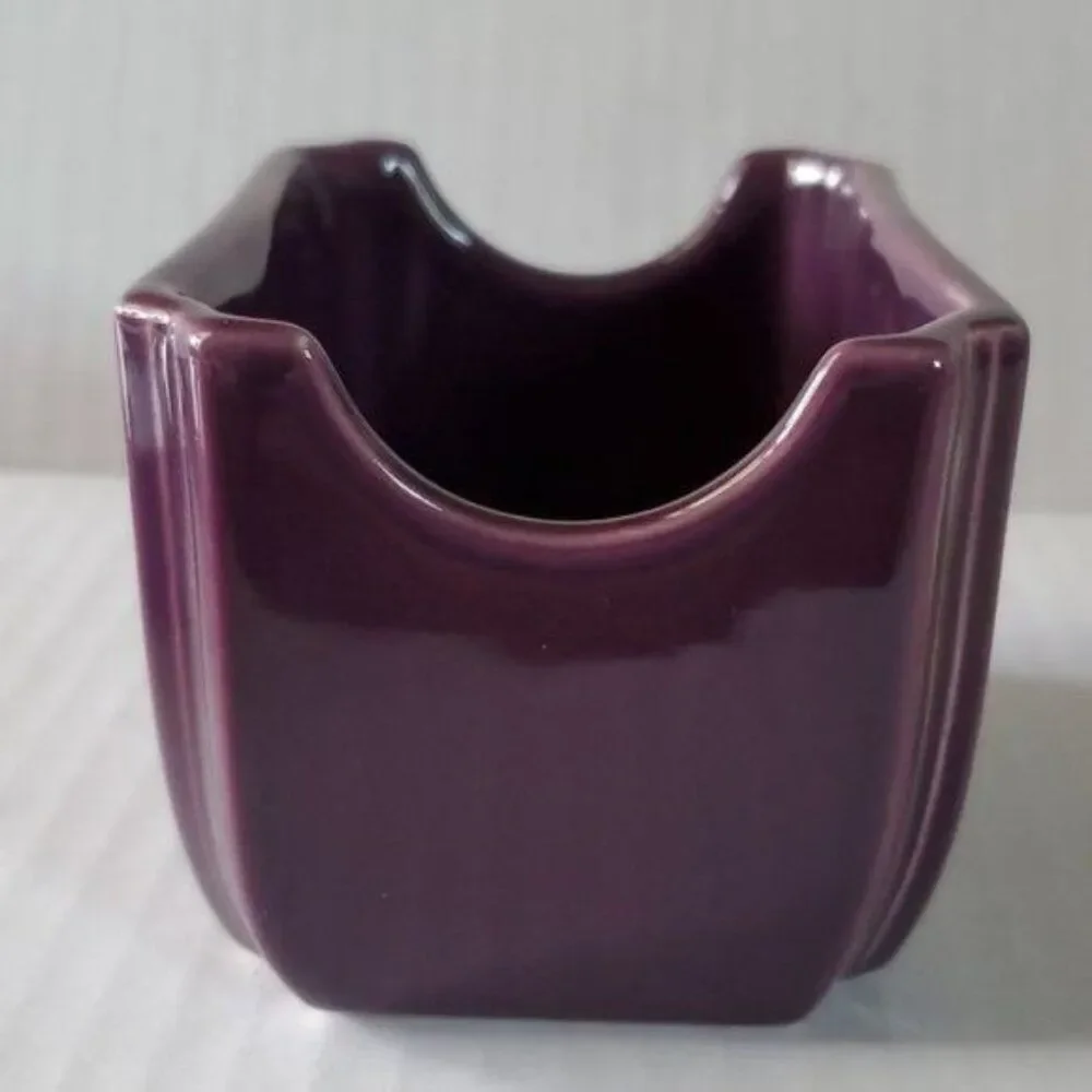 Fiestaware Fiesta Sugar Packet Sweetener Caddy Organizer Cards Ceramic Mulberry